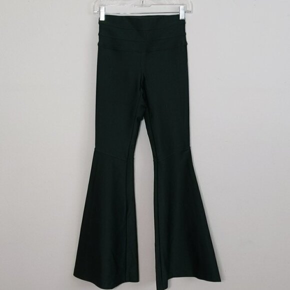 Morina Green Flare Leggings Pants - Picture 1 of 5